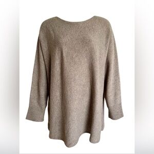 Uniqlo Lambswool Blend Boat Neck Sweater Women Pullover Beige Size XL Read Desc!